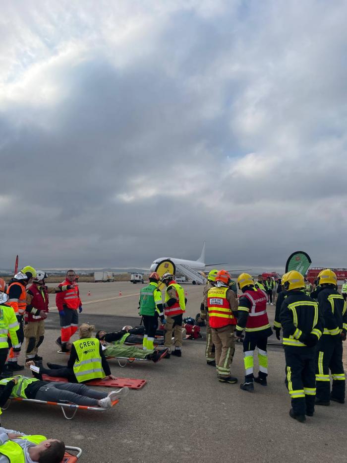 Simulacro en el Aeropuerto de Zaragoza