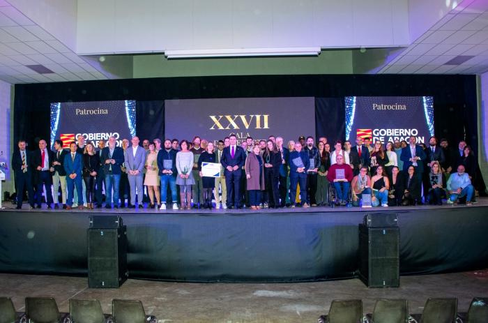 Foto de familia en la Gala del Deporte Aragonés.