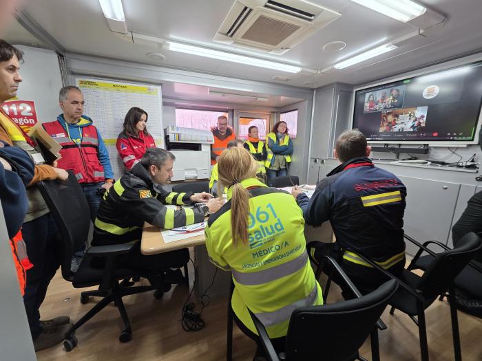 Interior del PMA en el simulacro