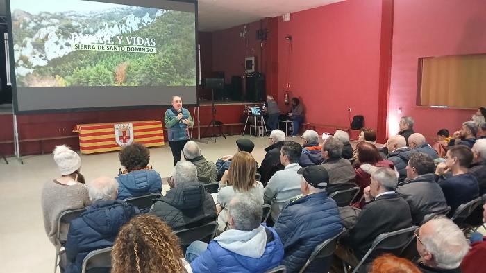 Un momento de la intervención del presidente del CPNA, en la que ha destacado lo "conmovedor" del audiovisual.