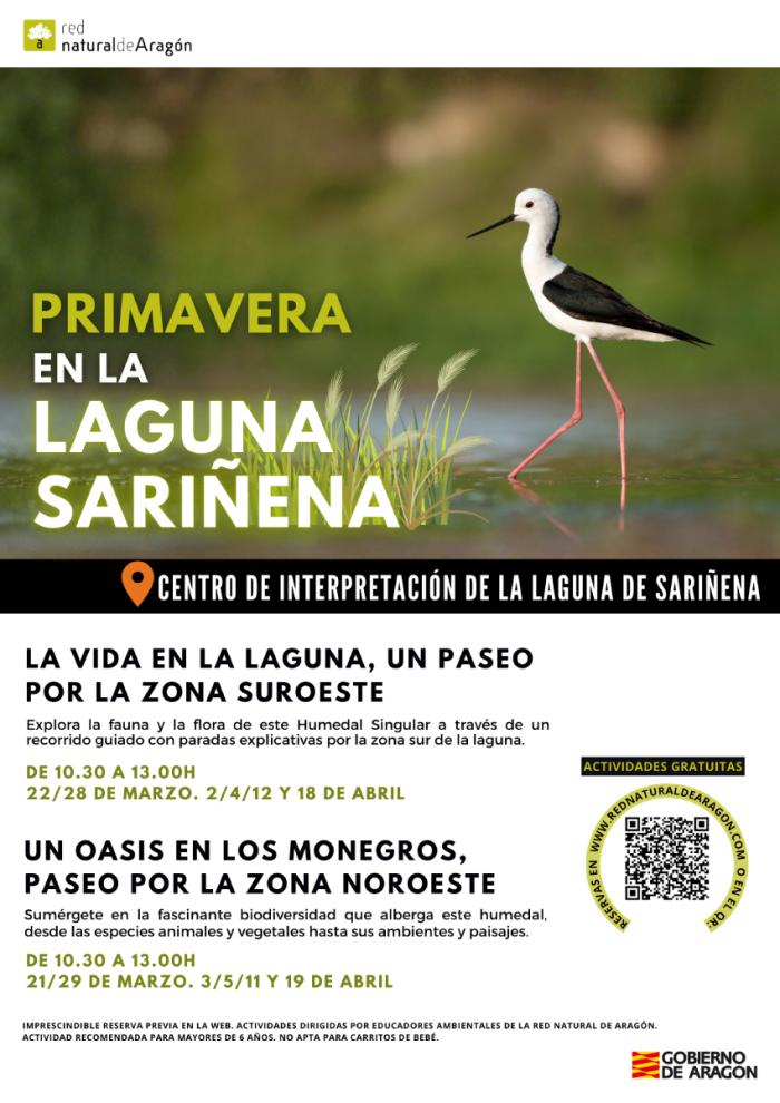 Programa de actividades de primavera en la laguna de Sariñena