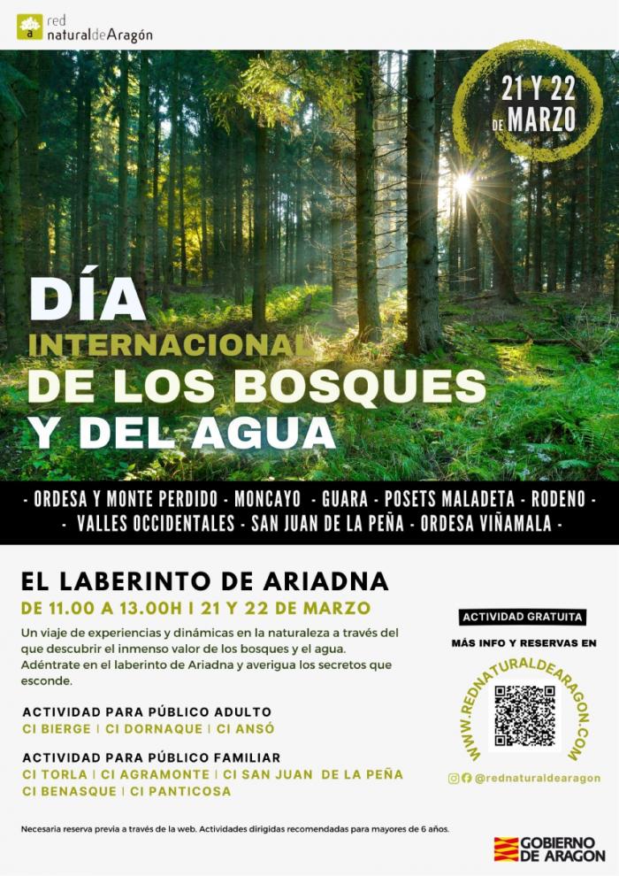 Cartel del Día Internacional de los Bosques y el Agua en la Red Natural de Aragón