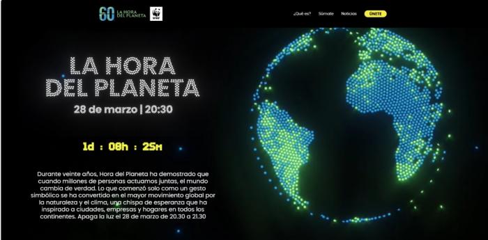 Web informativa sobre la iniciativa La Hora del Planeta.