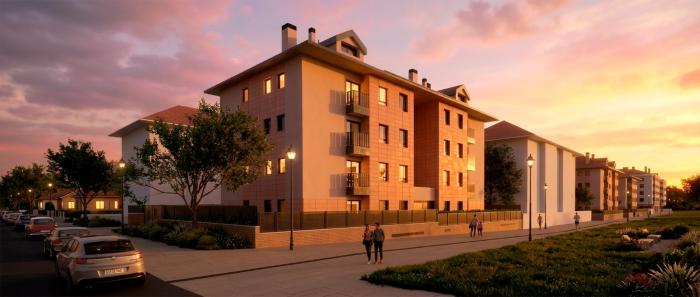 Imagen recreada del edificio con las 18 viviendas para trabajadores del turismo.