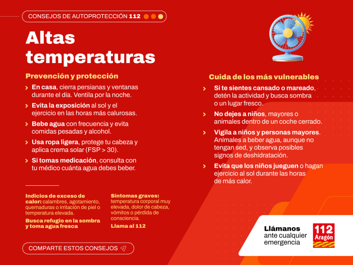 Consejos altas temperaturas