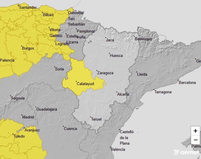 Aviso amarillo por tormentas en Ibérica zaragozana el sábado, 20 de junio.
