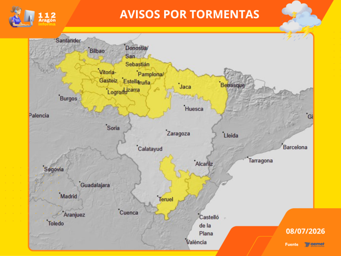 Avisos por tormentas (08/07)