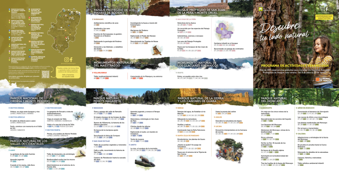 Pincha aquí y descarga el folleto de actividades del programa de verano de la Red Natural de Aragón