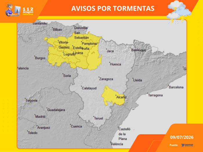 Avisos por tormentas 09/07