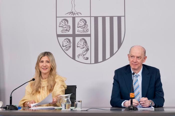La vicepresidenta y el consejero de Sanidad en la rueda de prensa posterior al Consejo de Gobierno