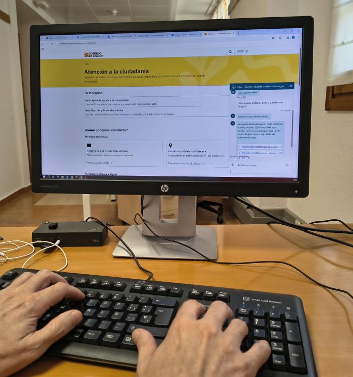 Página de acceso a Clara desde el portal del Gobierno de Aragón.