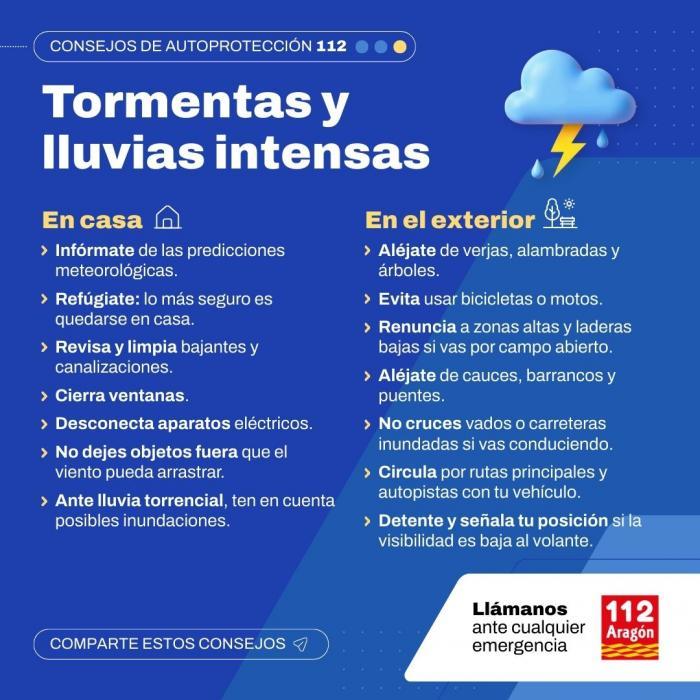Activada la fase de alerta del plan especial de protección civil por fenómenos meteorológicos adversos (PROCIFEMAR) en Aragón