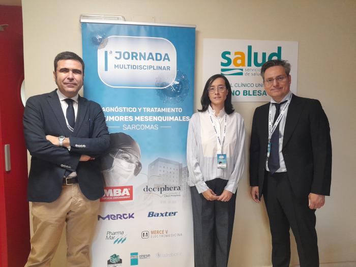 Organizadores de la I Jornada Multidisciplinar sobre Diagnóstico y Tratamiento de Sarcomas en el Hospital Clínico Universitario Lozano Blesa de Zaragoza.