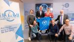 Octavio López, directivos de la Asociación para la Diabetes de Zaragoza y los oregoneses Xavi Bruna y Alfonso Pablo