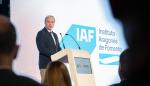 El presidente del Gobierno de Aragón, Jorge Azcón, ha participado este viernes en la presentación del nuevo posicionamiento estratégico del Instituto Aragonés de Fomento (IAF)