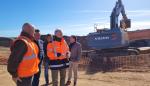 Octavio López visita las obras de la A-1101 entre Muel y Villanueva de Huerva.