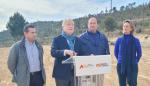 Octavio López junto al alcalde de Fayón, Roberto Cabestany; el presidente de la Comarca Bajo Aragón-Caspe, Javier Nicolás, y la directora gerente de SVA, Inmaculada Aured, hoy en Fayón.