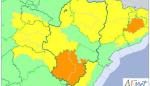 Aviso naranja por tormentas y amarillo por lluvias