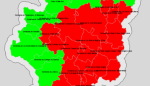 Mapa de índice de riesgo de incendios forestales 17-01-2018