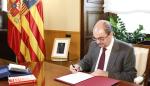 El Presidente firma la convocatoria de elecciones a las Cortes de Aragón