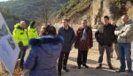 Soro visita las obras de consolidación y estabilización del talud de la carretera A-132 en Murillo de Gállego