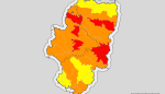 Alto riesgo de incendio en Bajo Ebro, muelas de Valmadrid y Zuera y Somontano oriental y occidental