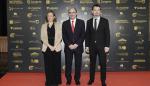 Gala de los premios Simón 2016. Javier Lambán, presidente de Aragón asiste con la consejera de Cultura, Educación y Deporte, Mayte Pérez a la entrega de premios de la Academia del Cine Aragonés.