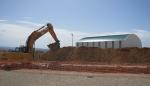 Avanzan los trabajos previos a la pavimentación de la campa en el Aeropuerto de Teruel