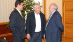 El vicepresidente José Ángel Biel ha recibido a los portavoces del PSOE y del PAR en las Cortes
