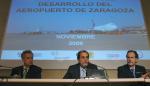 El consejero de Obras Públicas, Urbanismo y Transportes, Javier Velasco, ha presentado un Estudio para el desarrollo del Aeropuerto de Zaragoza 