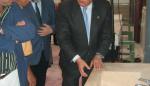 Imágen de la inauguración por el consejero de Industria, Comercio y Turismo, Arturo Aliaga, de la empresa Cantería Lapunta de Fraga