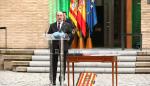 Un sobrio acto para celebrar el Día de Aragón dedicado a las víctimas de la pandemia y a los profesionales que nos cuidan
