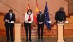 La ministra de Industria, Comercio y Turismo, el vicepresidente del Gobierno de Aragón y los presidentes de las comarcas del Aranda y del Bajo Cinca han firmado los programas de sostenibilidad turística