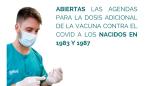 Abiertas las citas de la dosis de refuerzo contra el COVID-19 para los nacidos entre 1983 y 1987