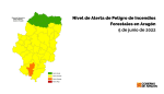 Nivel de alerta de Peligro de Incendios Forestales en Aragón