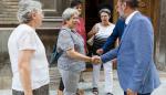 Javier Lambán visita la iglesia de la Mantería