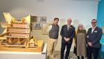 Julio Ramón, Pablo Pérez Palacio, Ana Palacio y Pedro Olloqui en la inauguración de la exposición dedicada a José Manuel Pérez Latorre en el IAACC Pablo Serrano.