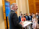 El presidente Azcón, durante la presentación del centro de datos de ACS y Benbros Energy.