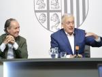 Octavio López, presidente de Expo Zaragoza Empresarial, y el gerente de la sociedad, en rueda de prensa.