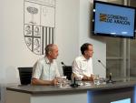 De izquierda a derecha Miguel Ángel Clavero y Roberto Bermúdez de Castro en la rueda de prensa donde han valorado la Alerta Rojo Plus.