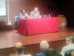 David Sánchez Fraile y Marina Sevilla han explicado el Lote 15 en la sede comarcal del Bajo Cinca, en Fraga.