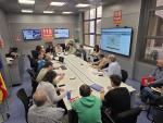 Reunión en la Sala de Crisis del 112 este lunes para coordinar la respuesta ante la crecida ordinaria del Ebro.