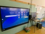 Monitor interactivo instalado en un colegio de la provincia de Huesca.