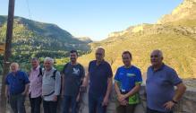 El consejero de Educación, Cultura y Deporte del Gobierno de Aragón, Felipe Faci, en el Parque Cultural del Río Martín