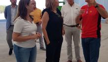 La consejera Mayte Pérez, en las instalaciones de la base turolense de Blancos del Coscojar