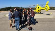 La consejera Mayte Pérez, en las instalaciones de la base turolense de Blancos del Coscojar