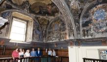 Javier Lambán visita la iglesia de la Mantería