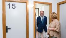 El presidente Javier Lambán visita el fin de obras de la residencia de estudiantes Baltasar Gracián del IAJ