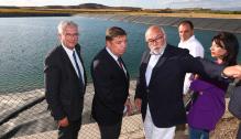 El ministro Planas y el presidente Lambán visitan los regadíos del sector VII de Monegros II