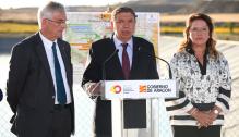 El ministro Planas y el presidente Lambán visitan los regadíos del sector VII de Monegros II